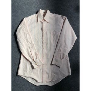 Private Club Mens Pink Striped Long Sleeve Dress Shirt 15.5 32/33 PC-406